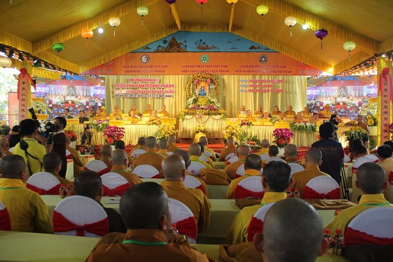Lễ khai mạc Hội thảo Thiền phái Lâm tế Chúc Thánh Việt Nam tại tổ đình Chúc Thánh (TP.Hội An) sáng 3-3