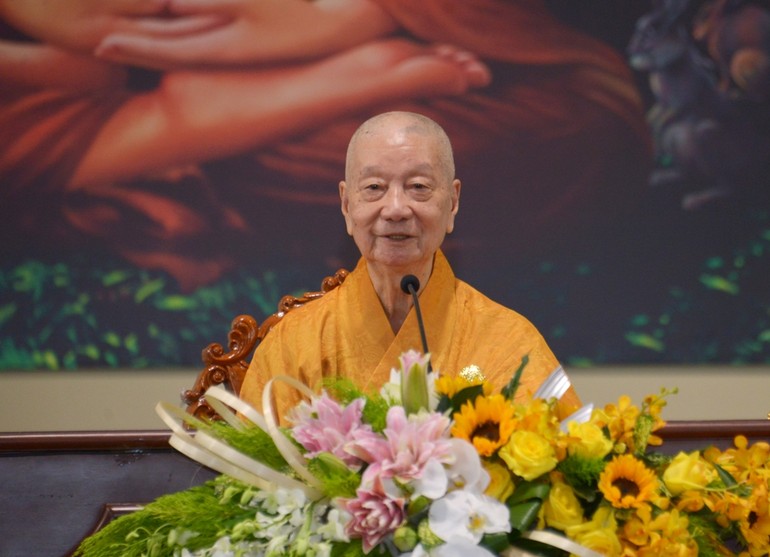 Trưởng lão Hòa thượng Thích Trí Quảng-Pháp chủ GHPGVN khai thị đến Tăng, Ni và Phật tử