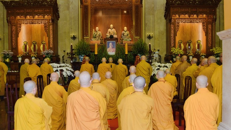 Trang nghiêm Lễ tưởng niệm Trưởng lão Hòa thượng Thích Tâm Châu tại Việt Nam Quốc Tự - Ảnh: Bảo Toàn/BGN