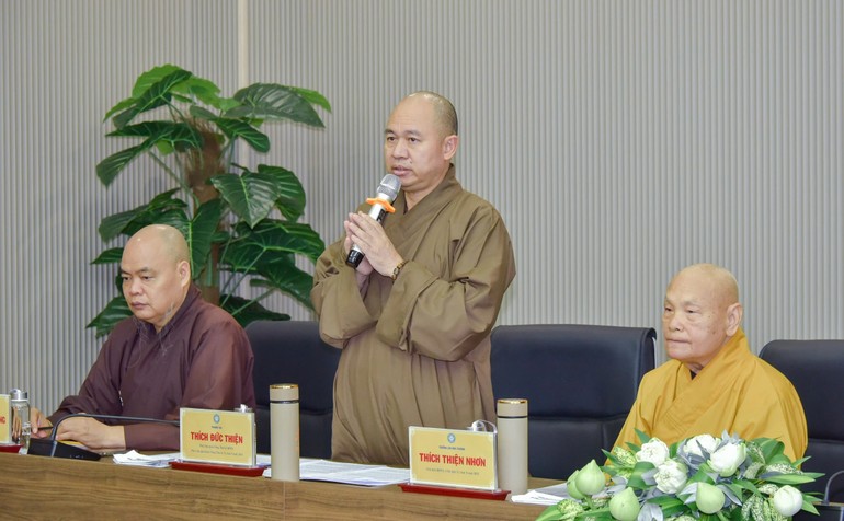 Thượng tọa Thích Đức Thiện trong phiên họp Ban Thư ký Đại lễ Vesak Liên Hiệp Quốc 2025, diễn ra ngày 13-9-2024 tại TP.HCM - Ảnh: Quảng Đạo/BGN