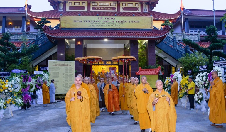 Lễ tang Hòa thượng Thích Thiện Tánh được tổ chức tại chùa Phổ Quang, một trong ba cơ sở tự viện do Giáo hội TP.HCM trực tiêp quản lý, điều hành - Ảnh: Bảo Toàn