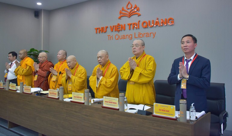 Phiên họp thứ hai giữa Ủy ban Quốc tế Đại lễ Vesak Liên Hiệp Quốc (ICDV) và Giáo hội Phật giáo Việt Nam (GHPGVN) để thảo luận và triển khai các nội dung liên quan đến Đại lễ Vesak Liên Hiệp Quốc 2025 tại TP.HCM - Ảnh: Quảng Đạo