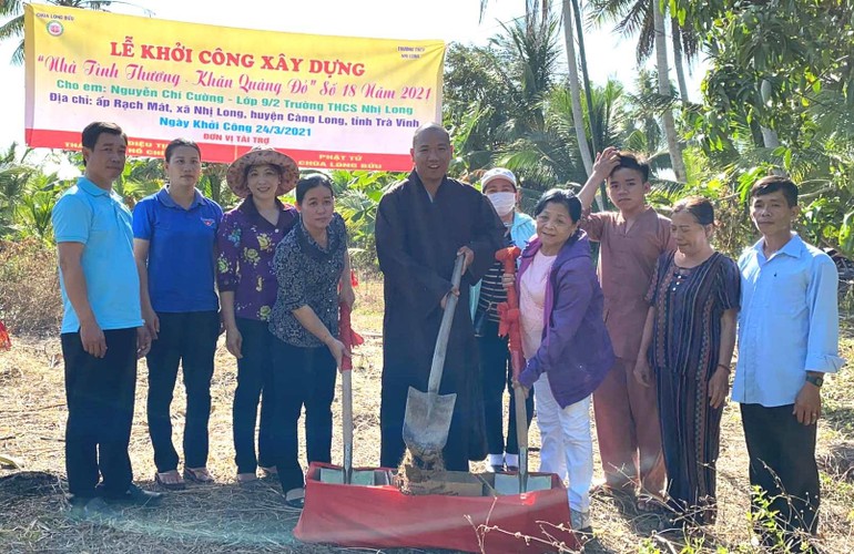 Căn nhà “Khăn hoàng đỏ” dành cho học sinh nghèo được Phật tử Diệu Tịnh tài trợ sẽ hoàn thiện trong thời gian tới