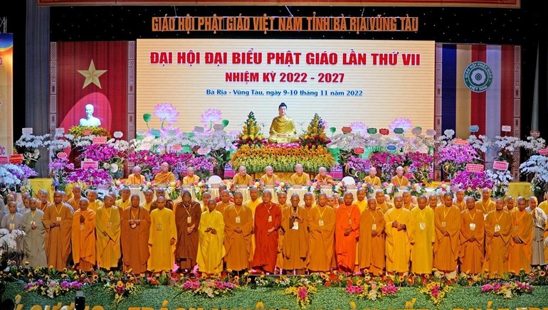 Ban Trị sự GHPGVN tỉnh Bà Rịa - Vũng Tàu nhiệm kỳ VII (2022-2027) ra mắt ngày 10-11 vừa qua - Ảnh: HD