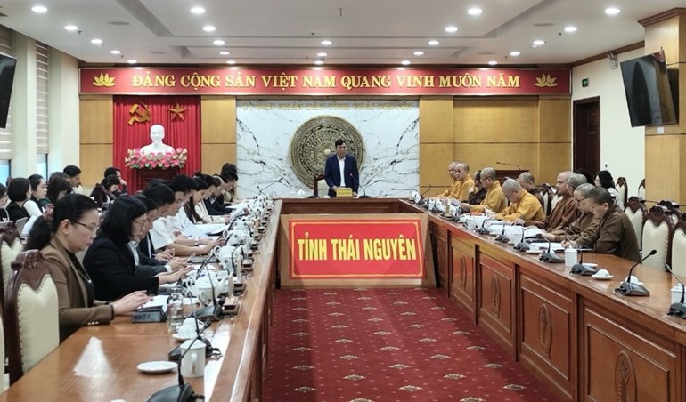 Quang cảnh buổi làm việc tại Trụ sở UBND tỉnh Thái Nguyên