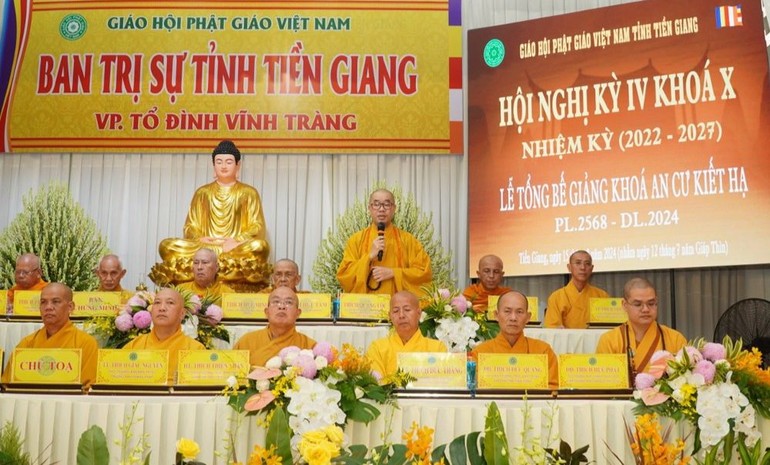 Hội nghị kỳ 4 khóa X nhằm sơ kết hoạt động Phật sự 6 tháng đầu năm 2024 của Phật giáo tỉnh