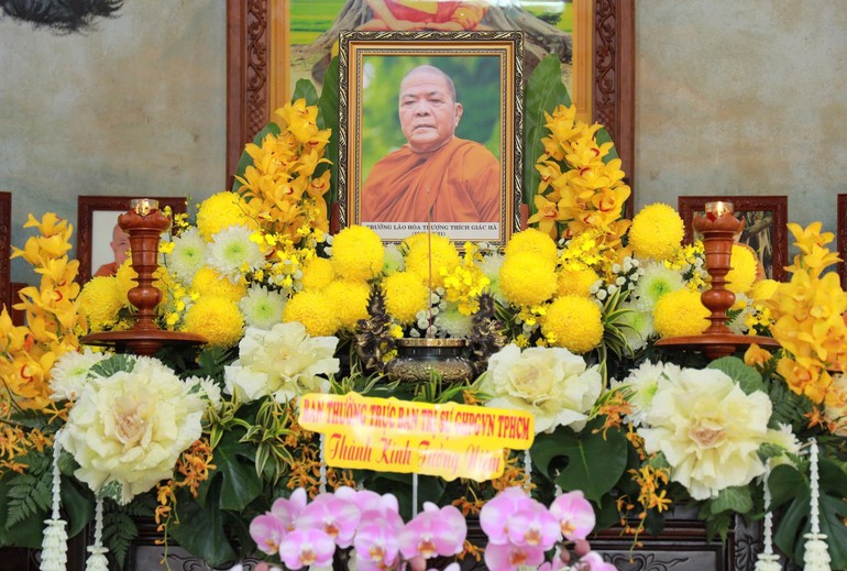 Di ảnh Trưởng lão Hòa thượng Thích Giác Hà tại Tổ đường tịnh xá Trung Tâm - Ảnh: Nguyên Tài/BGN