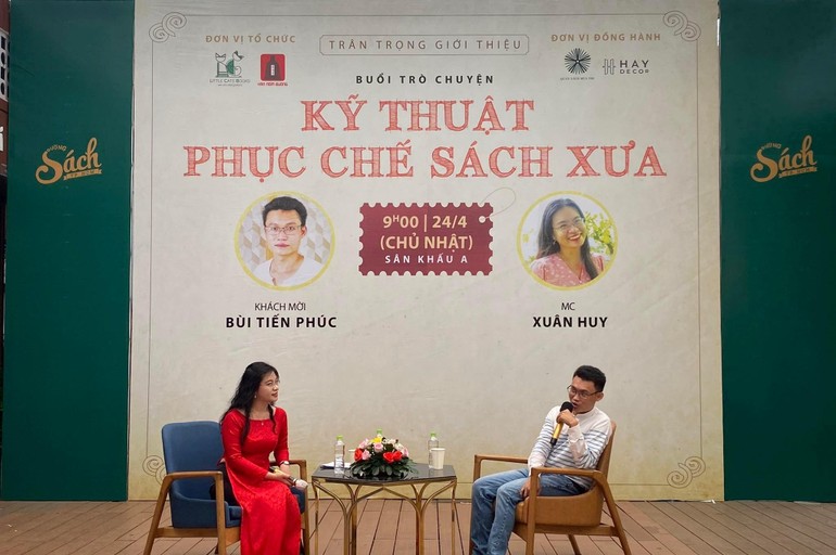 Anh Bùi Tiến Phúc chia sẻ kỹ thuật phục chế sách xưa