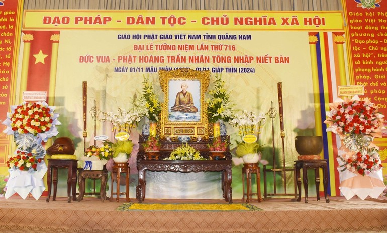 Lễ tưởng niệm 716 năm Đức vua - Phật hoàng Trần Nhân Tông nhập Niết-bàn tại chùa Đạo Nguyên (TP.Tam Kỳ, Quảng Nam)