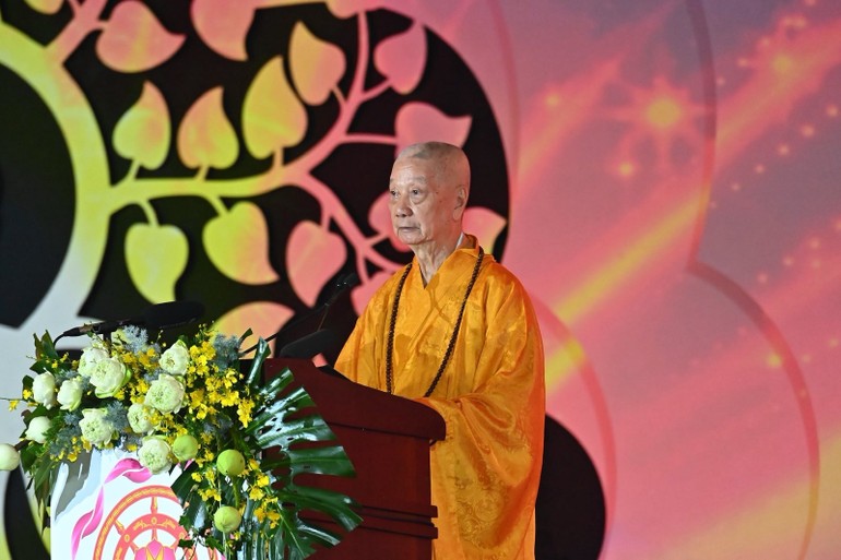 Đức Pháp chủ GHPGVN - Đại lão Hòa thượng Thích Trí Quảng tuyên đọc Thông điệp Đại lễ Vesak Liên Hiệp Quốc 2025 