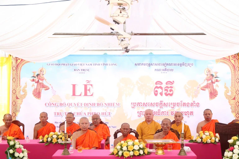 Bổ nhiệm trụ trì chùa Phro Hút (Xã Cầu Ngang, tỉnh Vĩnh Long) cho Đại đức Thạch Nhựt Trường