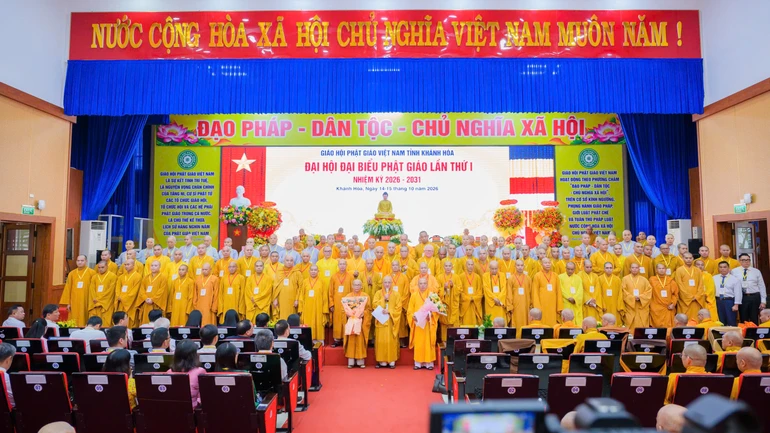Ban Trị sự GHPGVN tỉnh Khánh Hòa nhiệm kỳ 2026-2031 ra mắt đại hội - Ảnh: Tâm Quý/BGN