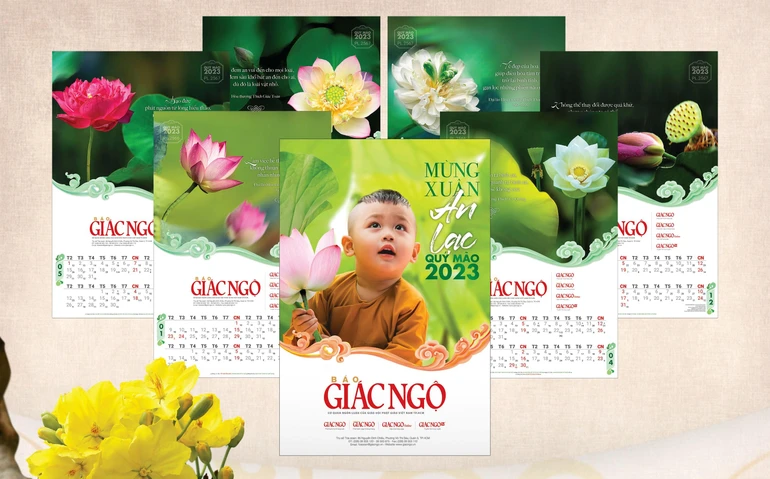 Báo Giác Ngộ phát hành bộ lịch treo tường 7 tờ năm 2023 - Quý Mão