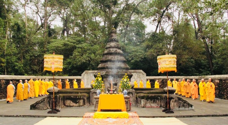 Khu tháp Tổ sư Liễu Quán tại P.An Tây, TP.Huế có trong danh sách báo cáo thu chi tiền công đức đối với di tích và lễ hội trong đợt kiểm tra đầu năm 2024