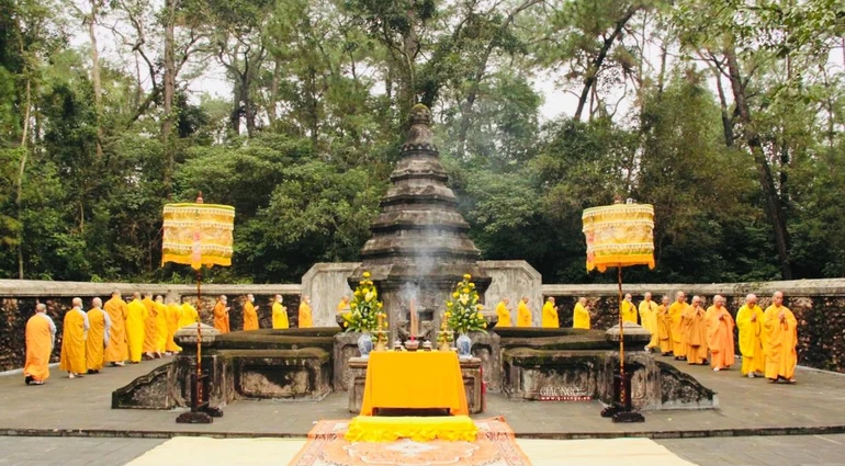 Khu tháp Tổ sư Liễu Quán tại P.An Tây, TP.Huế có trong danh sách báo cáo thu chi tiền công đức đối với di tích và lễ hội trong đợt kiểm tra đầu năm 2024