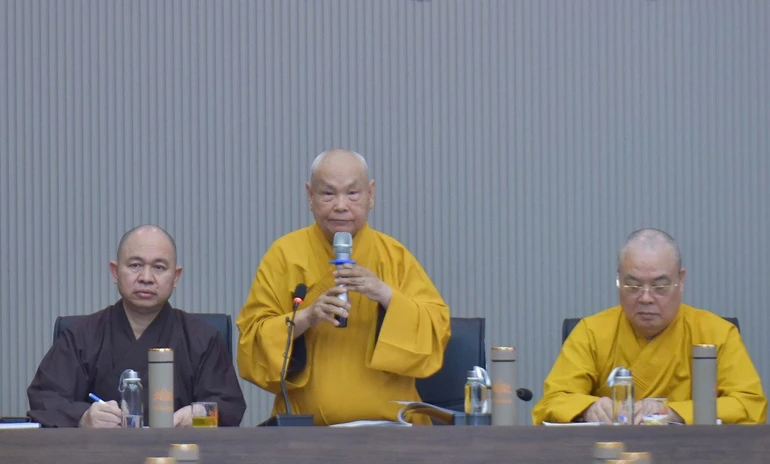 Trưởng lão Hòa thượng Chủ tịch Hội đồng Trị sự GHPGVN - Ảnh: Quảng Đạo/BGN