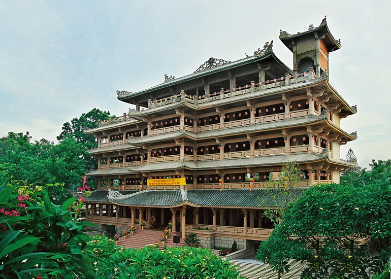 Cơ sở I Học viện Phật giáo VN tại TP.HCM (750 Nguyễn Kiệm, Q.Phú Nhuận) - Ảnh: Võ Văn Tường/BGN