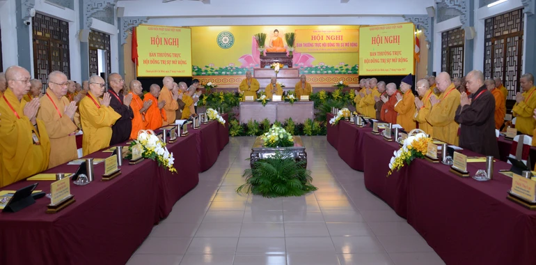 Hội nghị Ban Thường trực Hội đồng Trị sự GHPGVN mở rộng tại thiền viện Quảng Đức, TP.HCM - Ảnh: B.Toàn/BGN
