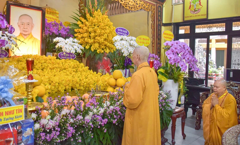 Đức Pháp chủ tưởng niệm cố Trưởng lão Hòa thượng Thích Thanh Kiểm (1920-2000) - Ảnh: Quảng Đạo/BGN