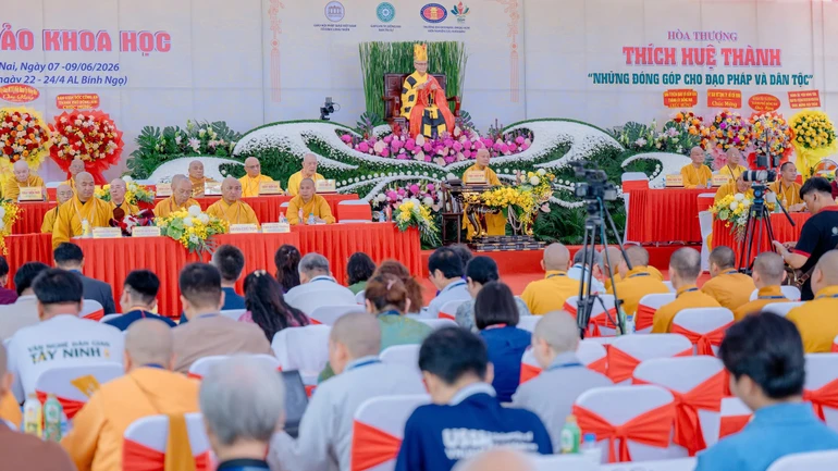 Hội thảo khoa học cấp quốc gia: “Hòa thượng Thích Huệ Thành: Những đóng góp cho Đạo pháp và Dân tộc" do Ban Trị sự GHPGVN TP.Đồng Nai phối hợp cùng môn phong tổ đình Long Thiền và Trường Đại học Khoa học Xã hội và Nhân văn - Đại học Quốc gia TP.HCM tổ chức - Ảnh: Đăng Huy