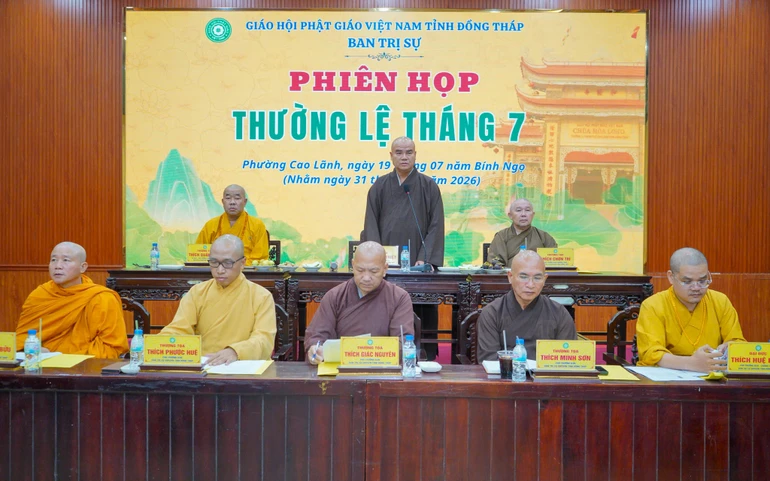 Ban Trị sự GHPGVN tỉnh Đồng Tháp họp triển khai nhiều Phật sự trọng tâm trong thời gian tới