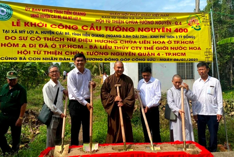 Hội Từ thiện Tường Nguyên động thổ khởi công 3 cây cầu nông thôn trong đầu năm mới