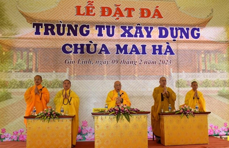 Lễ đặt đá tái thiết chùa Mai Hà