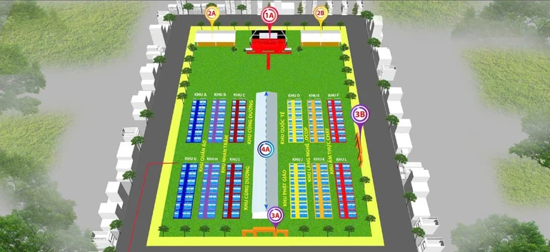 Phối cảnh không gian Lễ hội văn hóa Phật giáo tại Công viên Láng Le, H.Bình Chánh