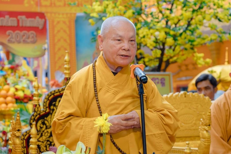 Trưởng lão Hòa thượng Thích Thiện Nhơn, Phó Pháp chủ Hội đồng Chứng minh, Chủ tịch Hội đồng Trị sự GHPGVN - Ảnh: Đăng Huy