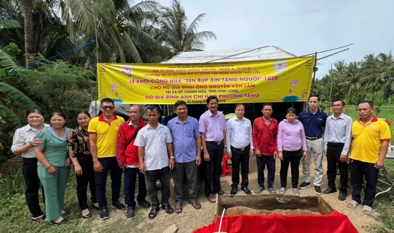 Khởi công xây dựng cho đến gia đình ông Nguyễn Văn Lâm, tại xã Mỹ Chánh Hòa