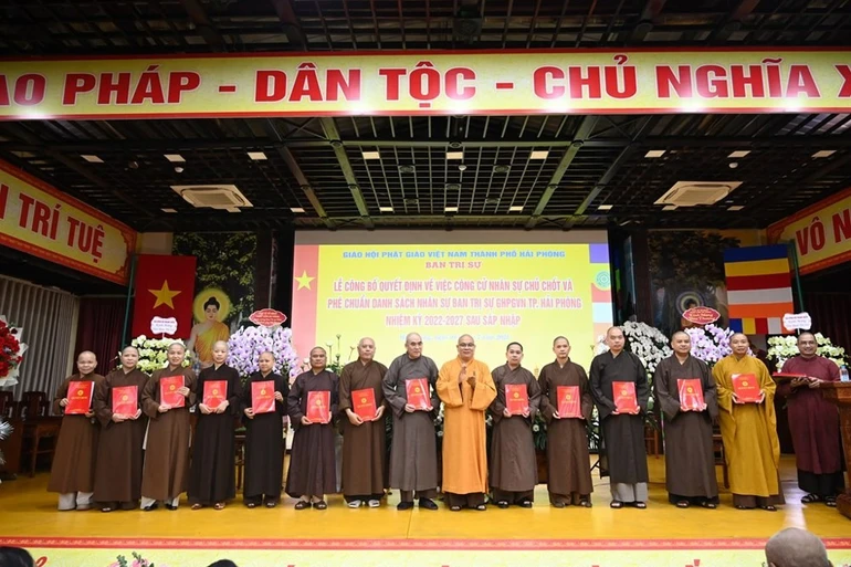 Ra mắt Ủy viên Ban Trị sự GHPGVN TP.Hải Phòng nhiệm kỳ 2022-2027