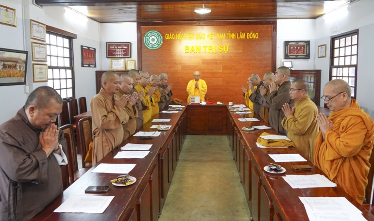 Ban Thường trực Ban Trị sự GHPGVN tỉnh họp hiệp thương nhân sự 12 ban chuyên môn