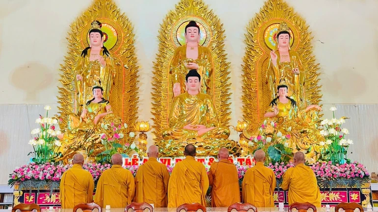 Lễ an vị tôn tượng Đức Phật Thích Ca, Bồ-tát Văn Thù và Bồ-tát Phổ Hiền tại chùa Thiên Thới