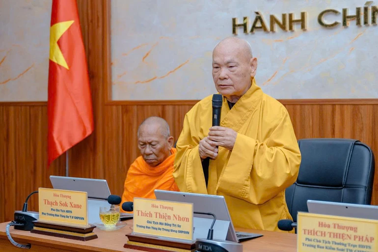 Trưởng lão Hòa thượng Thích Thiện Nhơn chủ trì các phiên họp với 16 Ban Trị sự tỉnh, thành phía Nam 