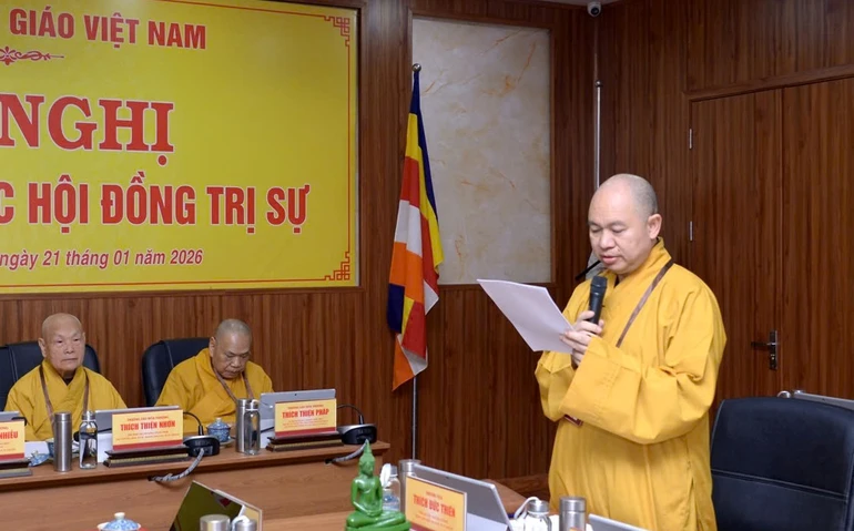 Thượng tọa Thích Đức Thiện được giới thiệu tiếp tục là đại biểu của Trung ương GHPGVN ứng cử Đại biểu Quốc hội khóa XVI, nhiệm kỳ 2026-2031 - Ảnh: B.Toàn/BGN
