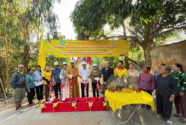 Chùa Tường Nguyên khởi công cầu số 575 tại tỉnh Đồng Tháp