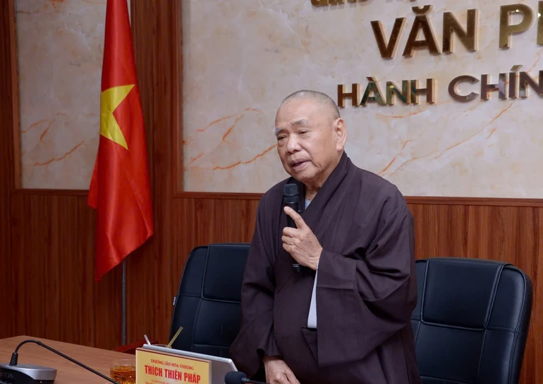 Trưởng lão Hòa thượng Thích Thiện Pháp chủ trì buổi họp