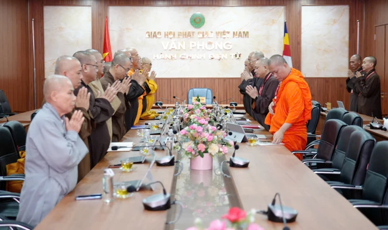 Ban Chỉ đạo Trung ương Đại hội với đại diện Ban Trị sự GHPGVN tỉnh Quảng Trị nhằm chuẩn bị tổ chức đại hội