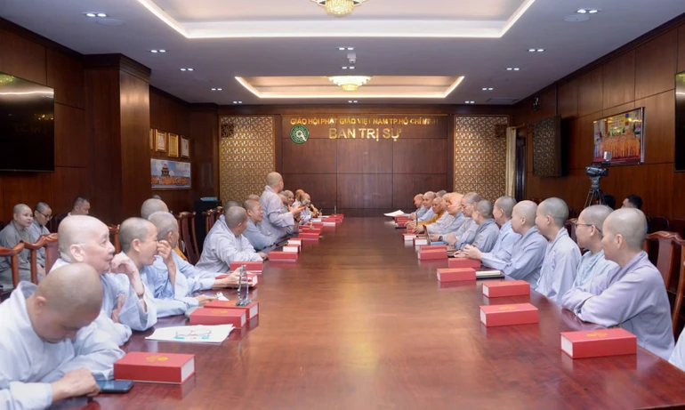 Chư Ni Phân ban Ni giới TP.HCM triển khai hoạt động Phật sự - Ảnh: Bảo Toàn/BGN