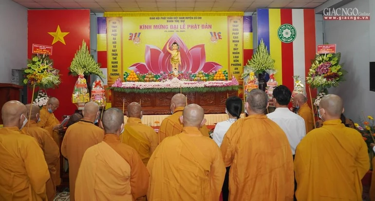 Phật giáo huyện Củ Chi trang nghiêm tổ chức đại lễ Phật đản Phật lịch 2565 tại chùa Hoằng Linh