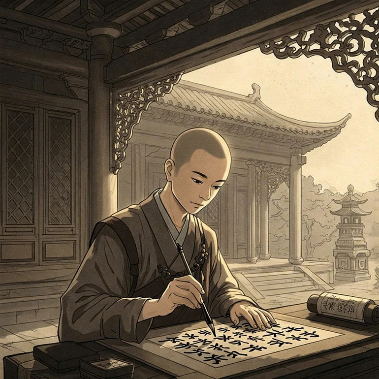 Tranh minh hoạ tăng nhân Biện Cơ