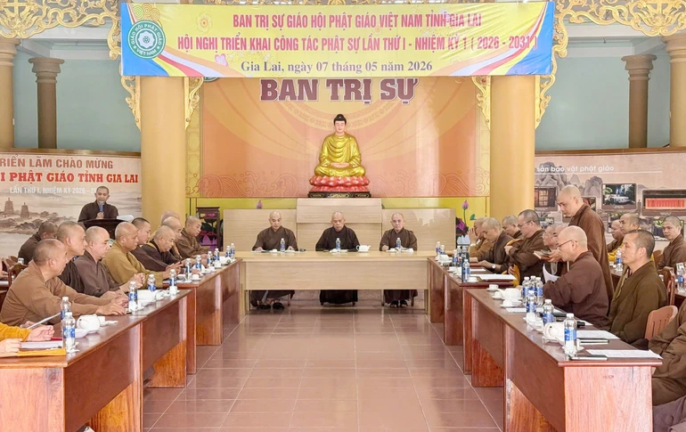Ban Trị sự GHPGVN tỉnh Gia Lai tổ chức kỳ họp đầu tiên sau Đại hội đại biểu Phật giáo tỉnh lần thứ I