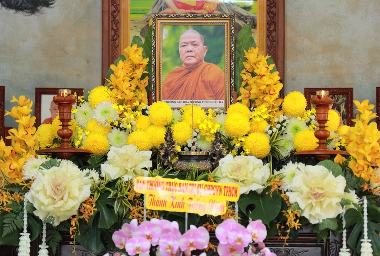 Di ảnh Trưởng lão Hòa thượng Thích Giác Hà tại Tổ đường tịnh xá Trung Tâm - Ảnh: Nguyên Tài/BGN