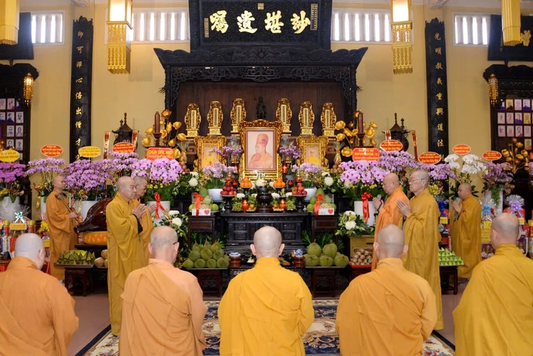 Trang nghiêm Lễ tưởng niệm Thượng tọa Thích Minh Phát tại tổ đình Ấn Quang (Q.10, TP.HCM) - Ảnh: Bảo Toàn/BGN