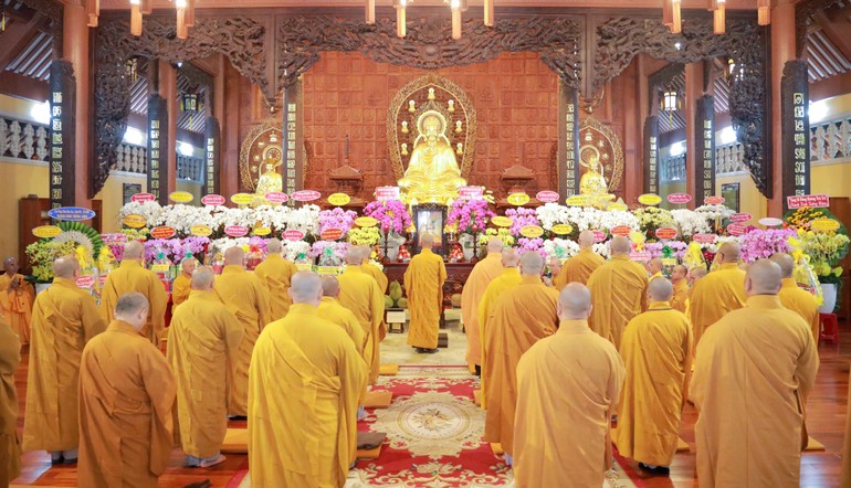 Trang nghiêm Lễ tưởng niệm húy nhật lần thứ 38 Hòa thượng Thích Nhật Lệ tại chùa Hải Quang (P.Tân Sơn Hòa, TP.HCM) - Ảnh: Nguyên Tài/BGN