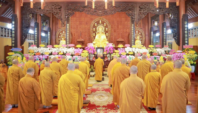 Trang nghiêm Lễ tưởng niệm húy nhật lần thứ 38 Hòa thượng Thích Nhật Lệ tại chùa Hải Quang (P.Tân Sơn Hòa, TP.HCM) - Ảnh: Nguyên Tài/BGN