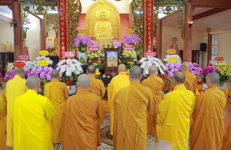 Trang nghiêm Lễ tưởng niệm Hòa thượng Thích Đạt Đạo, khai sơn chùa Bát Nhã (P.Bình Lợi Trung, TP.HCM) - Ảnh: Nguyên Tài/BGN