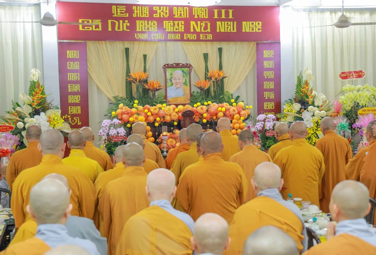 Trang nghiêm Lễ tưởng niệm Ni trưởng Thích nữ Như Ngọc tại chùa Phổ Đà (P.Bình Lợi Trung, TP.HCM) - Ảnh: Nguyên Tài/BGN