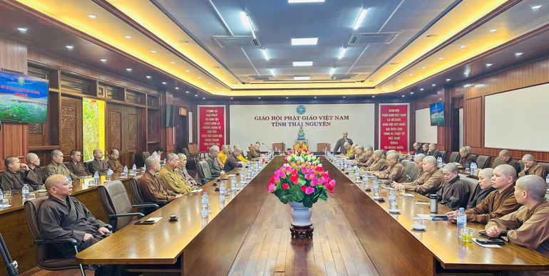 Quang cảnh buổi họp của Ban Trị sự GHPGVN tỉnh Thái Nguyên, ngày 14-4