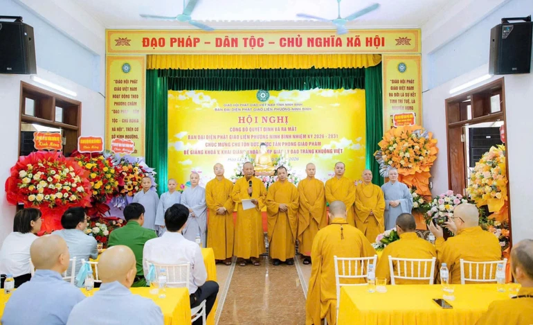 Tân Ban Đại diện Phật giáo liên phường Ninh Bình, nhiệm kỳ 2026-2031 ra mắt tại hội nghị